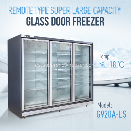 Puertas de doble vidrio Supermercado Mostrar congelador vertical